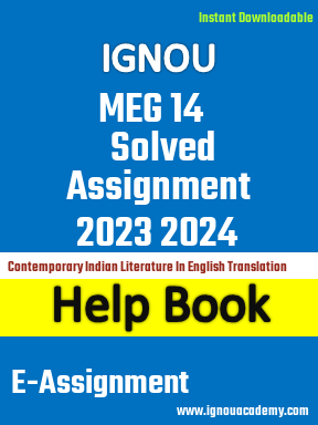 IGNOU MEG 14 Solved Assignment 2023 2024